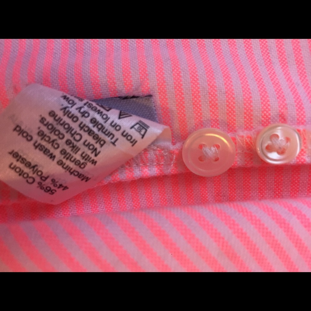 J. Crew pink & white striped shirt w/embroidery - Picture 6 of 6
